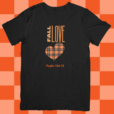 Fall Love With Plaid Heart with verse Psalm 104:19 Unisex T-Shirt