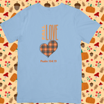 Fall Love With Plaid Heart with verse Psalm 104:19 Unisex T-Shirt