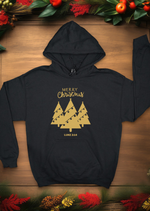 Merry Christmas Gold Christmas Tree Trio Hoodie with Luke 2:14