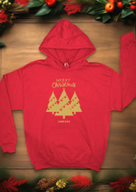 Merry Christmas Gold Christmas Tree Trio Hoodie with Luke 2:14