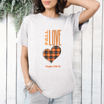 Fall Love With Plaid Heart with verse Psalm 104:19 Unisex T-Shirt