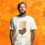 Fall Love With Plaid Heart with verse Psalm 104:19 Unisex T-Shirt