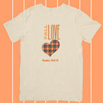 Fall Love With Plaid Heart with verse Psalm 104:19 Unisex T-Shirt