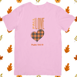 Fall Love With Plaid Heart with verse Psalm 104:19 Unisex T-Shirt