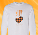 Fall Love With Plaid Heart with verse Psalm 104:19 Unisex Long Sleeve T-Shirt