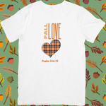 Fall Love With Plaid Heart with verse Psalm 104:19 Unisex T-Shirt