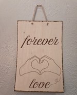 Rustic Forever Love Wood Burning Wall Art