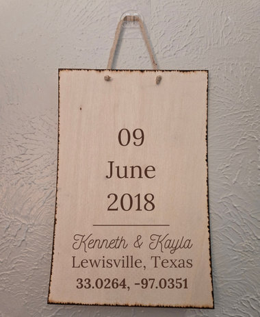 Handmade Personalized Rustic Custom Dated/Location Wall Art