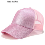 Dark Pink Glitter Ponytail Hat