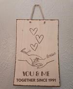 Personalized Rustic Custom Dated You and Me Wall Art