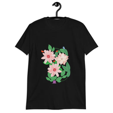 Lola's Doodles Blossoms #1 Short-Sleeve Black T-Shirt - front